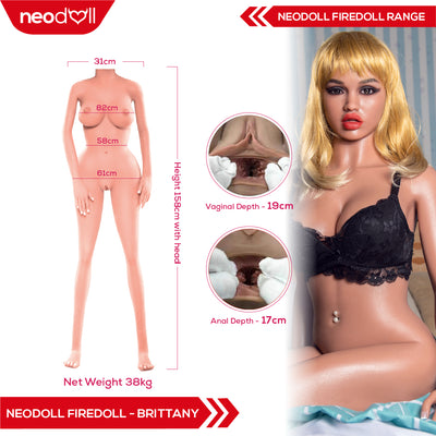 Sex Doll Brittany | 158cm Height | Light Tan Skin | Shrug & Standing | Neodoll Firedoll
