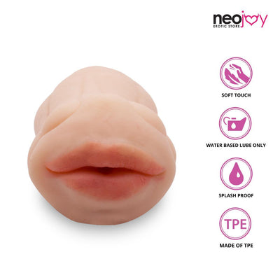 Neojoy Realistic Mouth Stroker - Flesh - 5.3 inch - 13.5cm - Lucidtoys