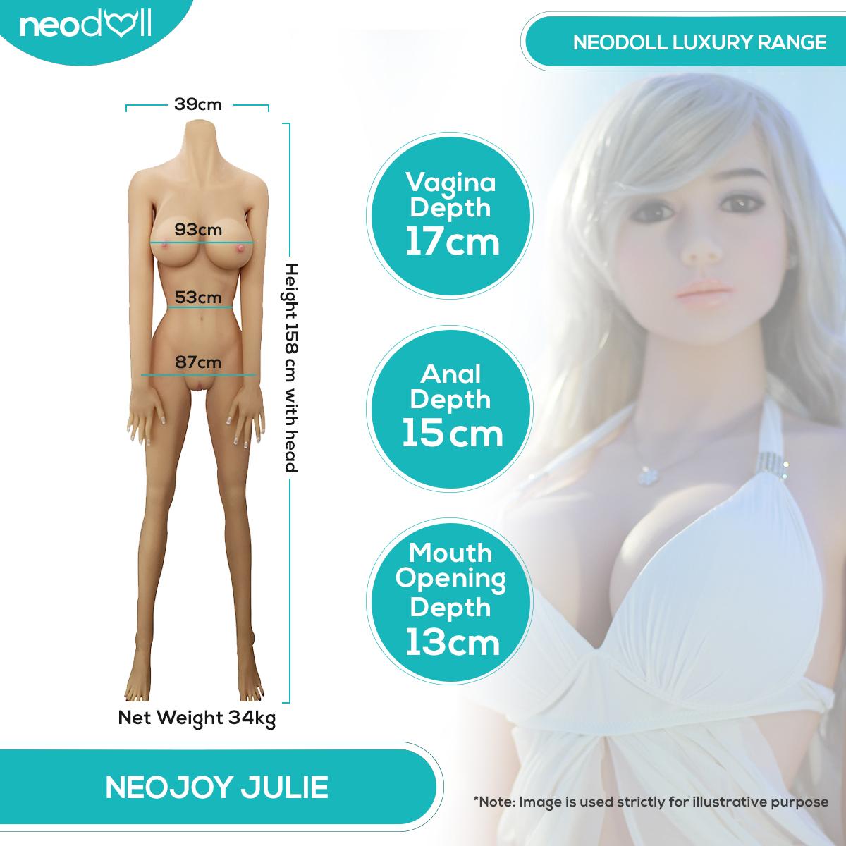 Sex Doll Julie | 158cm Height | Natural Skin | Standing & Shug | Neodoll