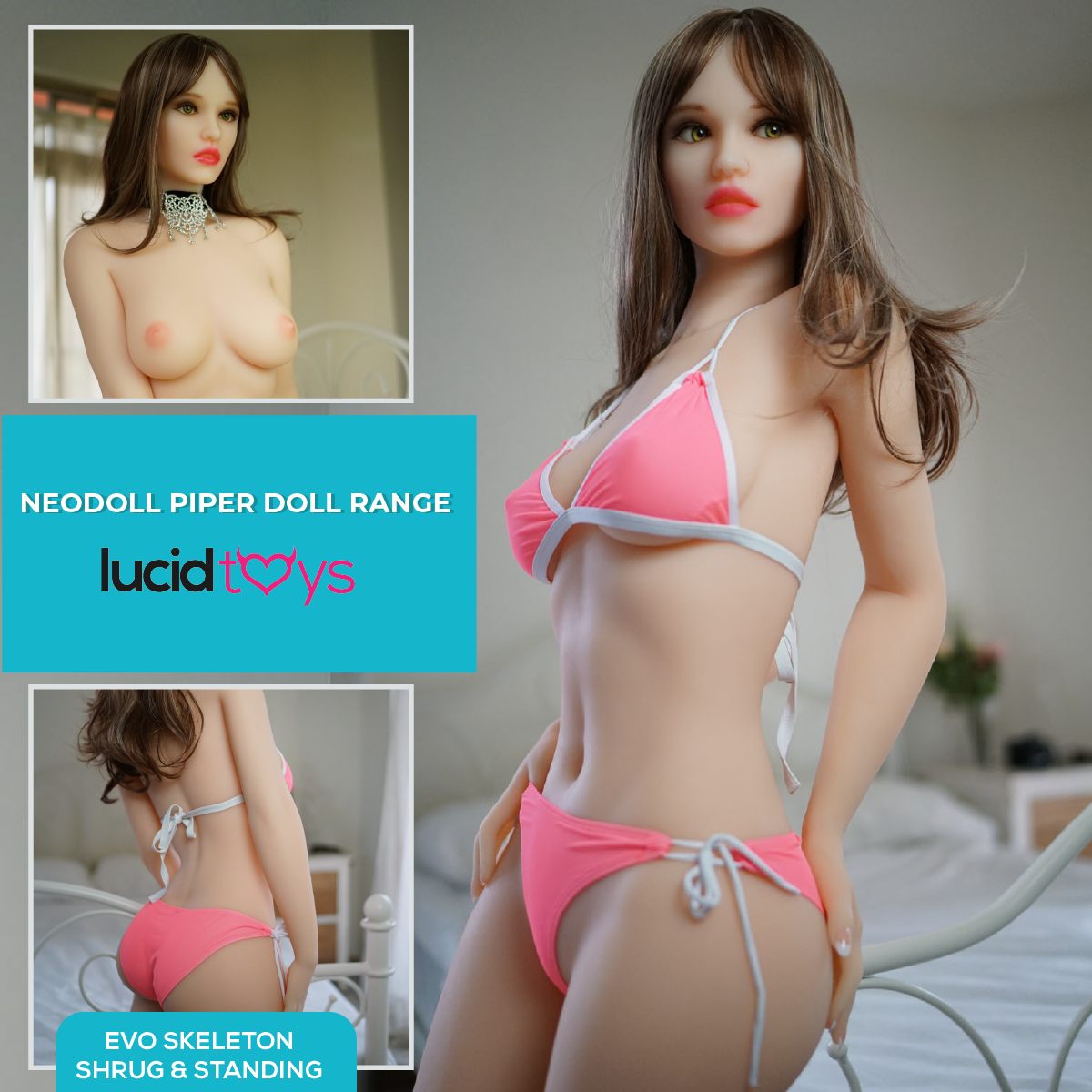 Sex Doll Jenna | 162cm Height | White Skin | Shrug & Standing & Evo Skeleton | Piper Doll
