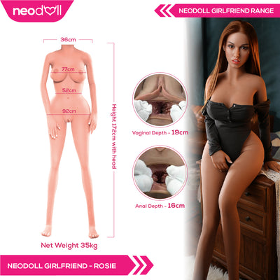 Neodoll Girlfriend Rosie - Silicone TPE Hybrid Sex Doll - 172cm - Tan