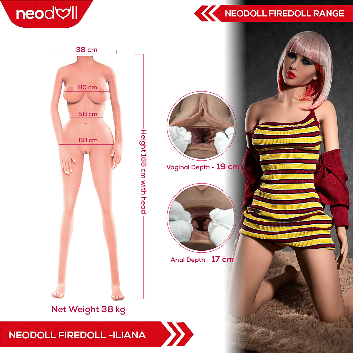 Fire Doll - Iliana - Realistic Sex Doll - Gel Breast - 166cm - Light Tan