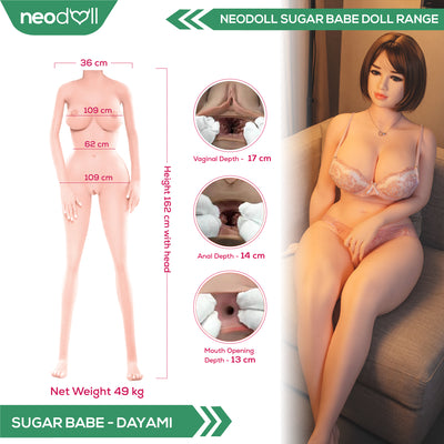 Neodoll Sugar babe - Dayami - Realistic Sex Doll - Gel Breast - Uterus - 162cm- Natural