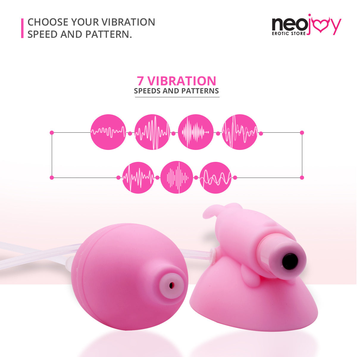 Neojoy Vagina Pump Vibrator Silicone - Pink 5.90 inch- 15cm 3