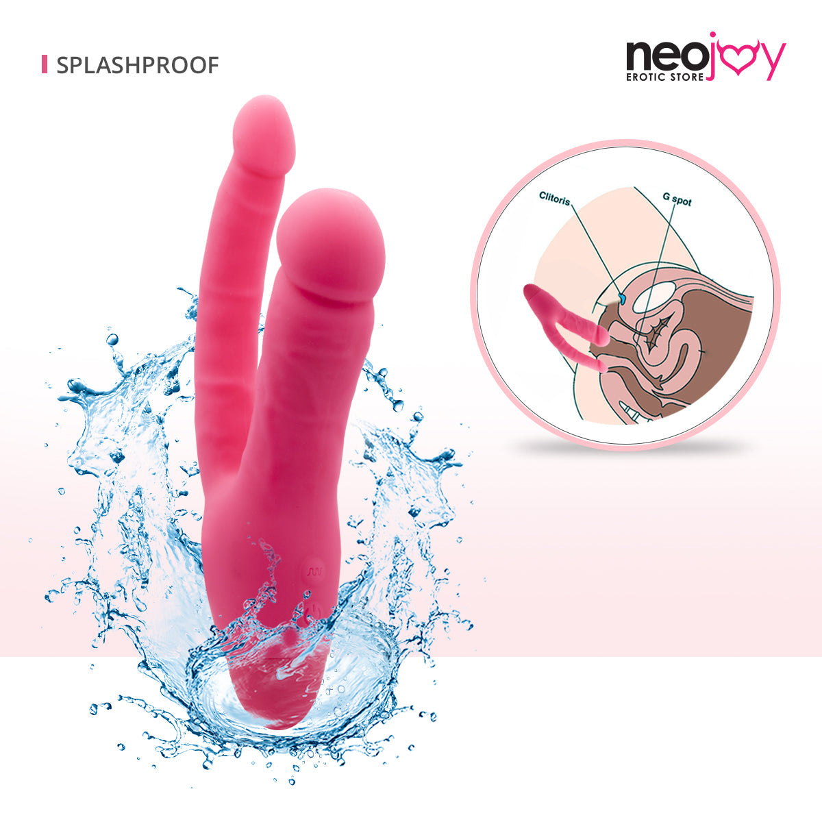 Neojoy Double Trouble Clitoral Vibrator Silicon 10 Speeds - Pink Anal Vibrator - lucidtoys.com Dildo vibrator sex toy love doll