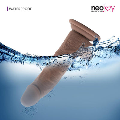 Neojoy - Skinlike Vibrating Lover Silicone Dildo Brown With Suction Cup - Brown - 18cm - 7.1 inch - Lucidtoys