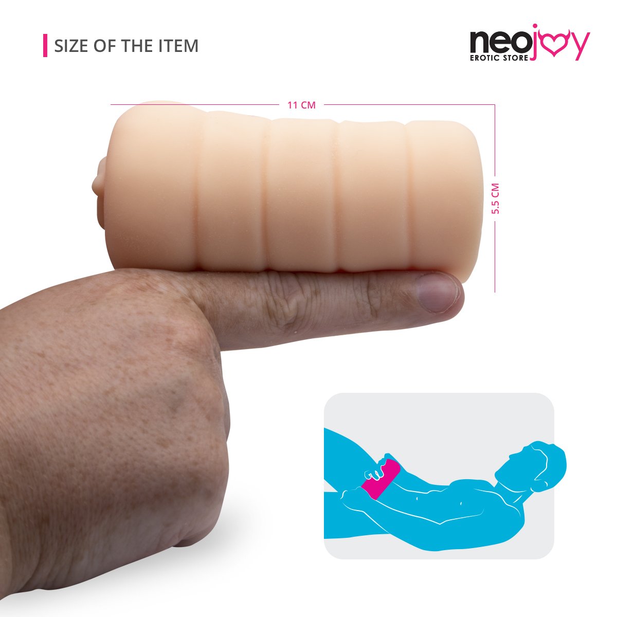 Neojoy Anal Opening Stroker Sex Doll TPE Realistic Vagina & Ass - Flesh - 4.3 inch - 11cm Realistic Vaginas - lucidtoys.com Dildo vibrator sex toy love doll