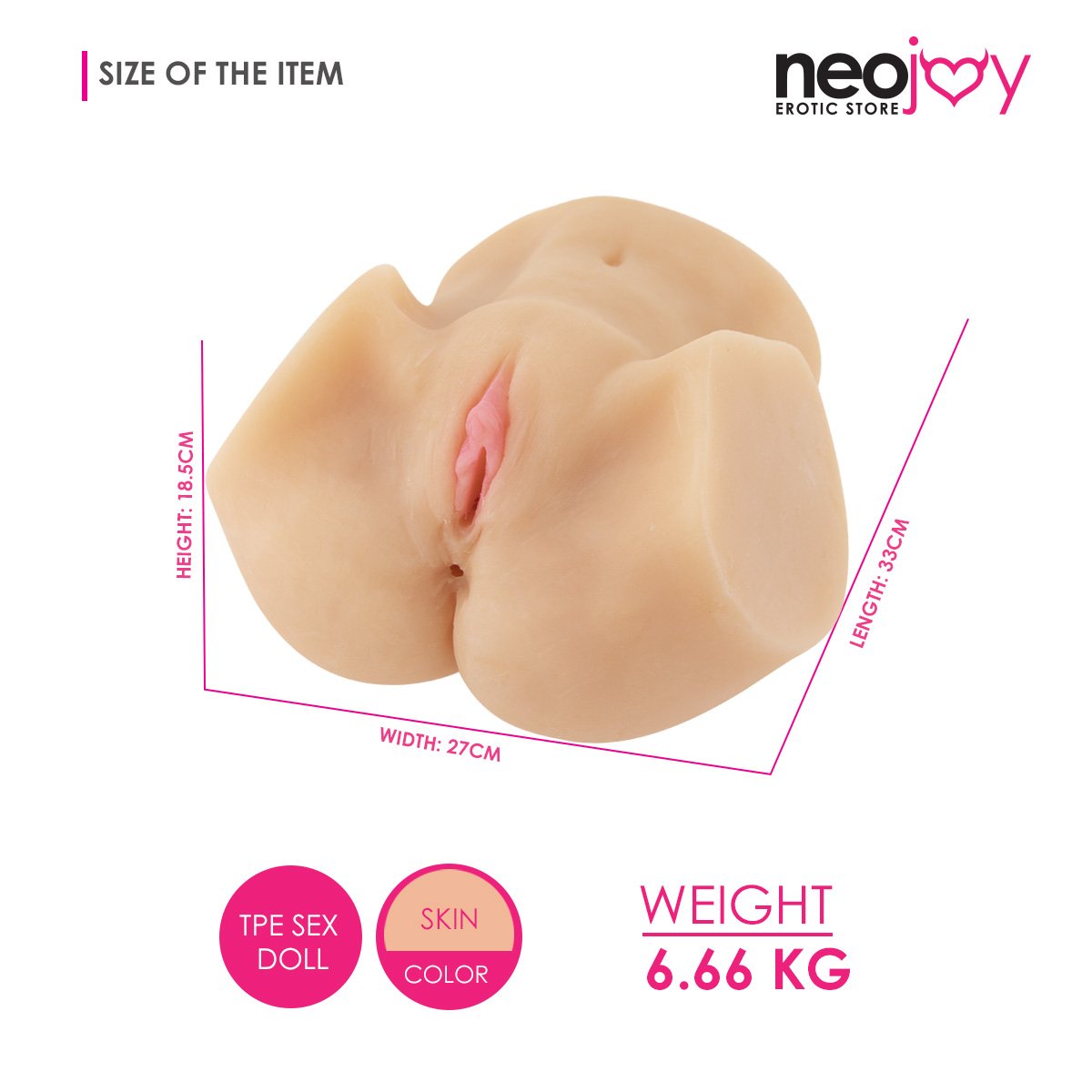 Neojoy Sex Doll TPE Realistic Vibrating Vagina & Ass - Medium 6.6 Kg Realistic Vaginas - lucidtoys.com Dildo vibrator sex toy love doll