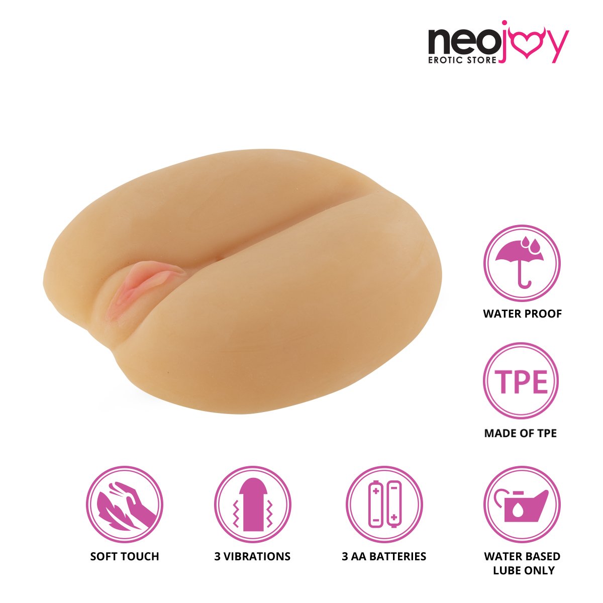 Neojoy Vibrating Male Strokers Sex Doll TPE Realistic Vagina & Ass - Small 1.9kg