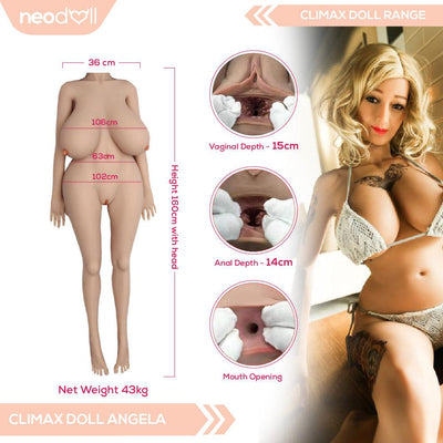 Climax Doll - Angela - Realistic Sex Doll - Gel Breast - Fat Body - 160cm - Tan - Lucidtoys