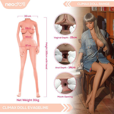 Climax Doll - Evangeline - Realistic Sex Doll - Gel Breast - 165cm - Tan - Lucidtoys