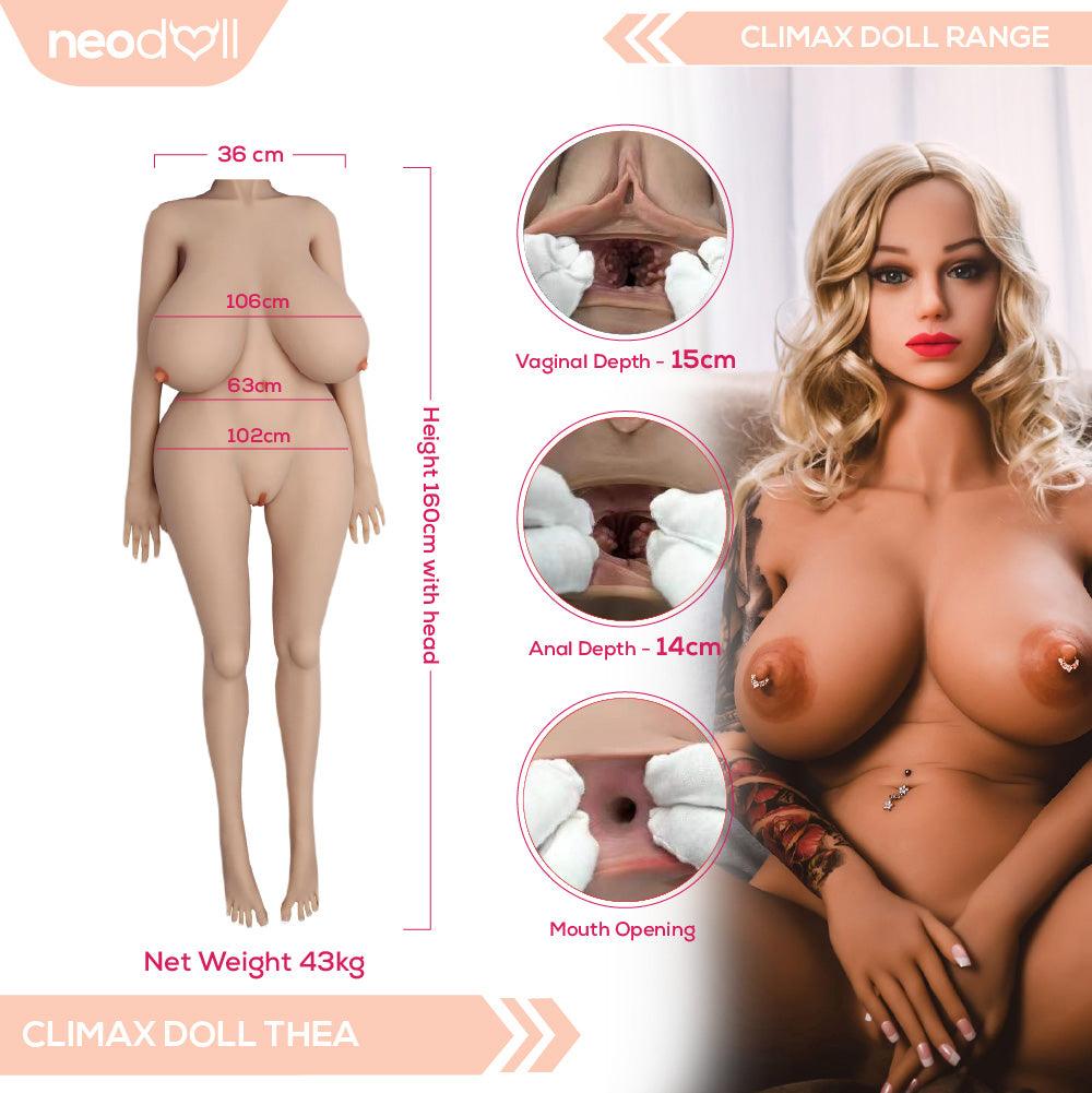 Climax Doll - Thea - Realistic Sex Doll - Gel Breast - Fat Body - 160cm - Tan - Lucidtoys