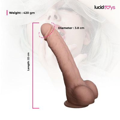 Neojoy - Realstic Silicone Dildo With Suction Cup - 22cm - 420gm - Flesh - Lucidtoys