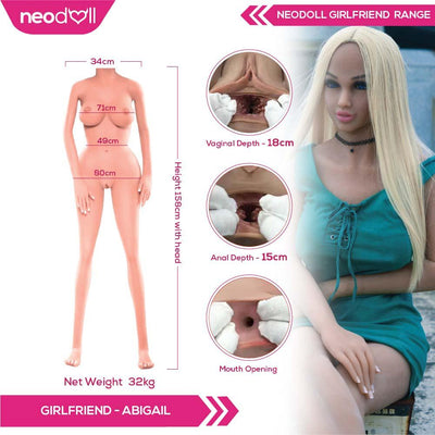 Neodoll Girlfriend Abigail - Realistic Sex Doll - 158cm - Tan - Lucidtoys