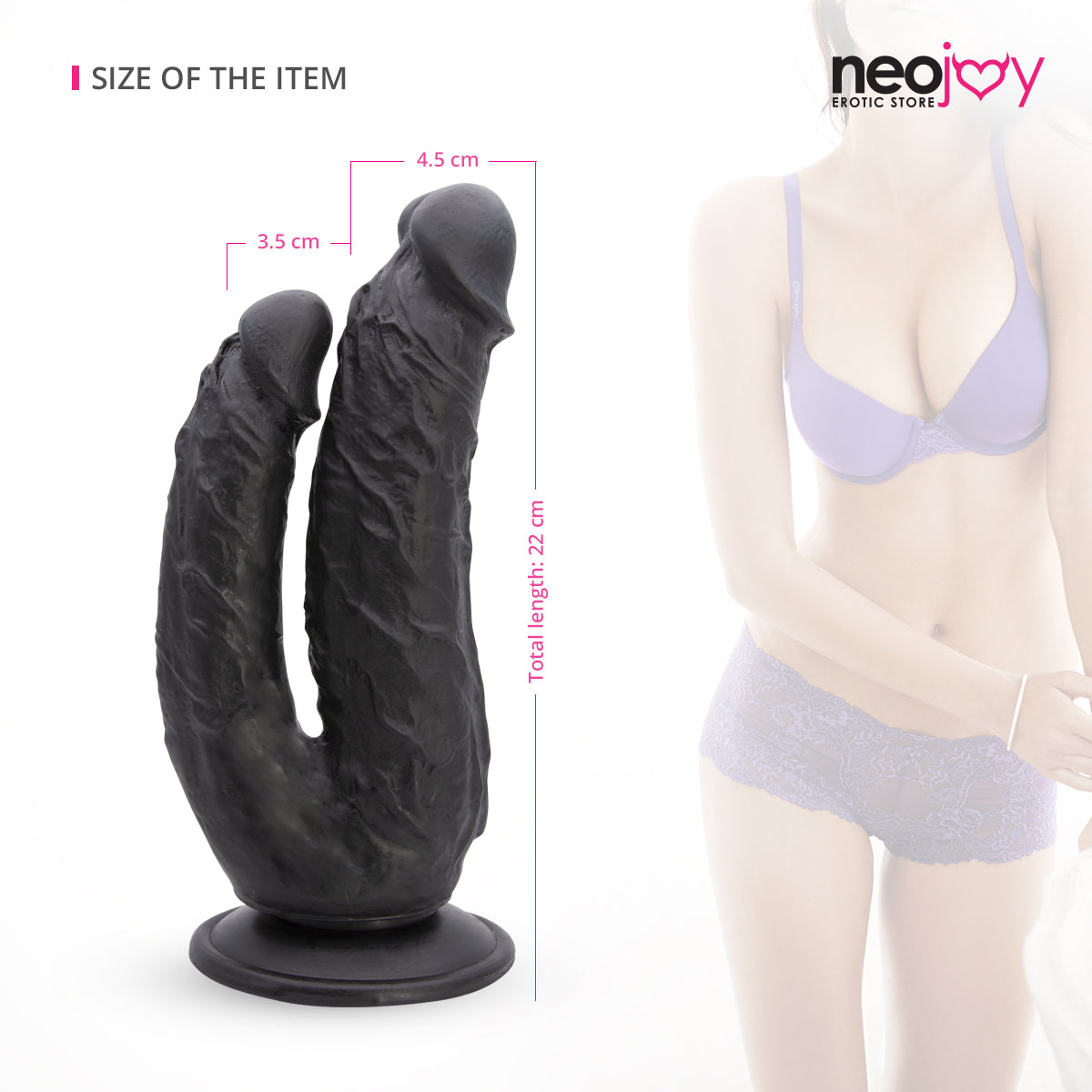 Neojoy Double Dildo Large (Black)