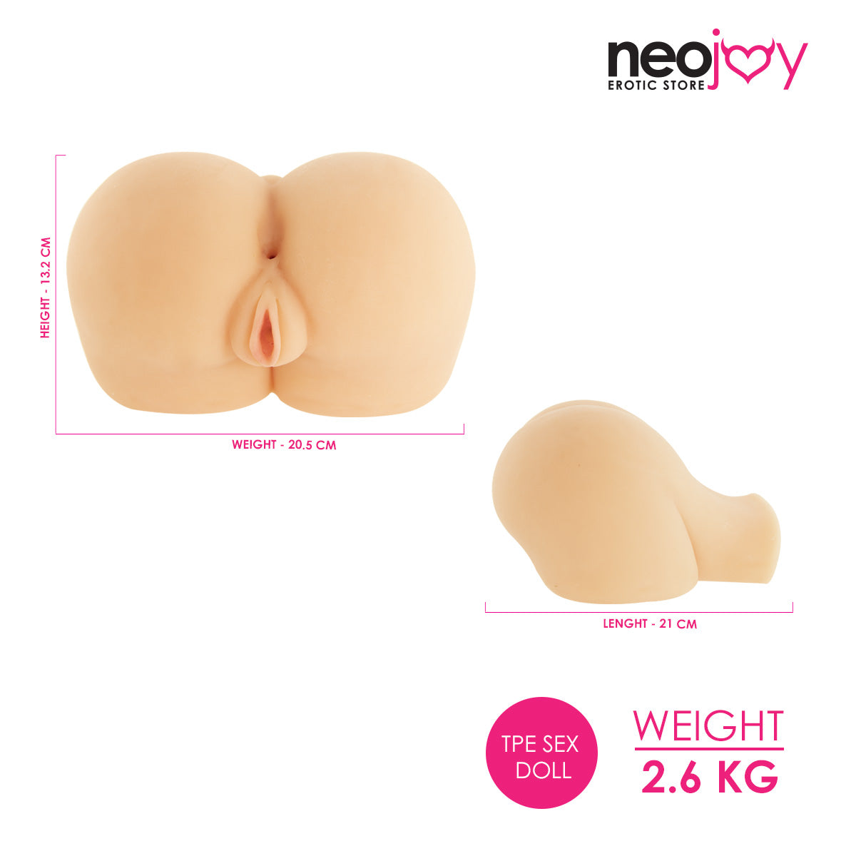 Neojoy Love Bum Realistic 3D Ass and Pussy Masturbator (Skin)