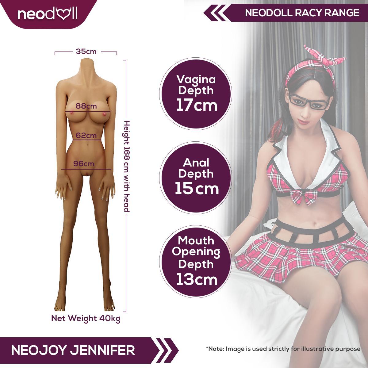 Sex Doll Jennifer | 168cm Plus Height | Brown Skin | Shrug & Standing | Neodoll Racy