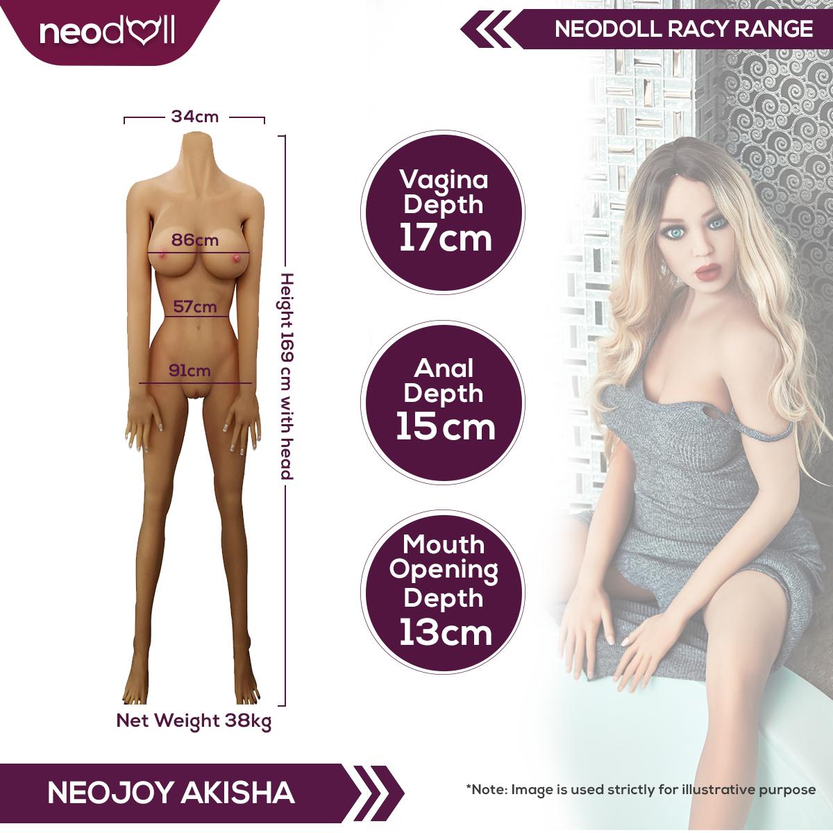 Sex Doll Akisha | 169cm Height | Tan Skin | Shrug & Standing | Neodoll Racy