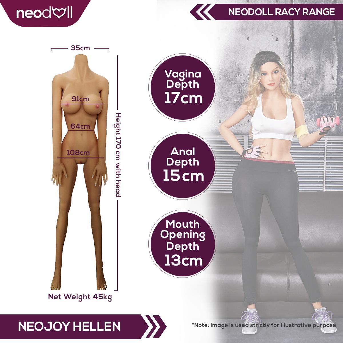Sex Doll Ellen | 170cm Height | Tan Skin | Shrug & Standing | Neodoll Racy