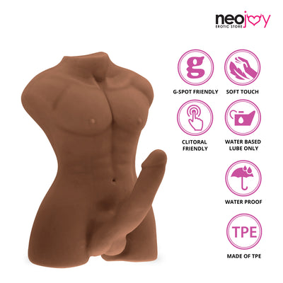 Neojoy Realistic Dildo Male Sex Doll TPE - Brown 8.9 KG