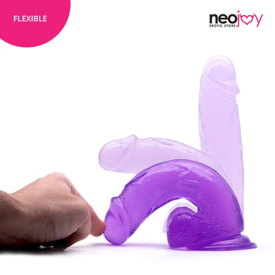 Neojoy - Jelly Dildo With Strap-On Dong - Purple - 20cm - 7.9 inch