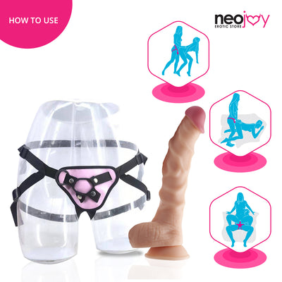 Neojoy - Super-Real Dildo With Strap-On Dong - Flesh - 27.94cm - 11 inch