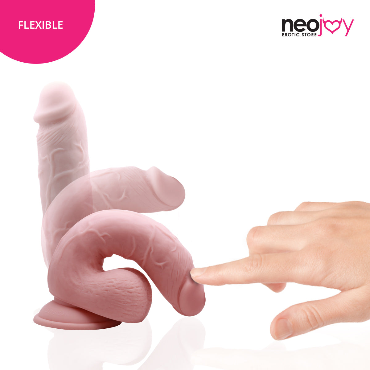 Neojoy - Chubby Dildo With Strap-On Dong Harness - 21.34cm - 8.4 inch