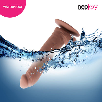 Neojoy - Daydream Realistic Dildo With Strap-On Dong Harness - Brown - 22.3cm - 8.8 inch
