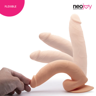Neojoy - Bigshot Realistic Dildo With Strap-On Dong Harness - Flesh - 23.5cm - 9.3 inch