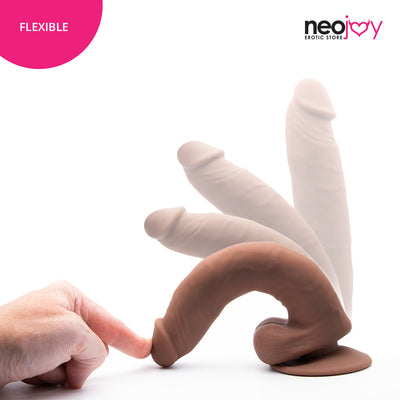 Neojoy Bigshot Realistic Dildo With Strap-On - Dong Harness Sex Toy - Brown