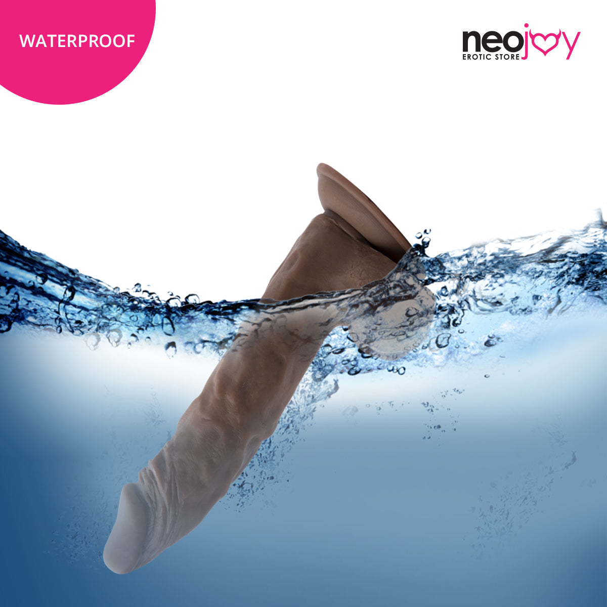 Neojoy - Ultra Realistic Dildo With Strap-On Dong Harness - Brown - 24.5cm - 9.6 inch