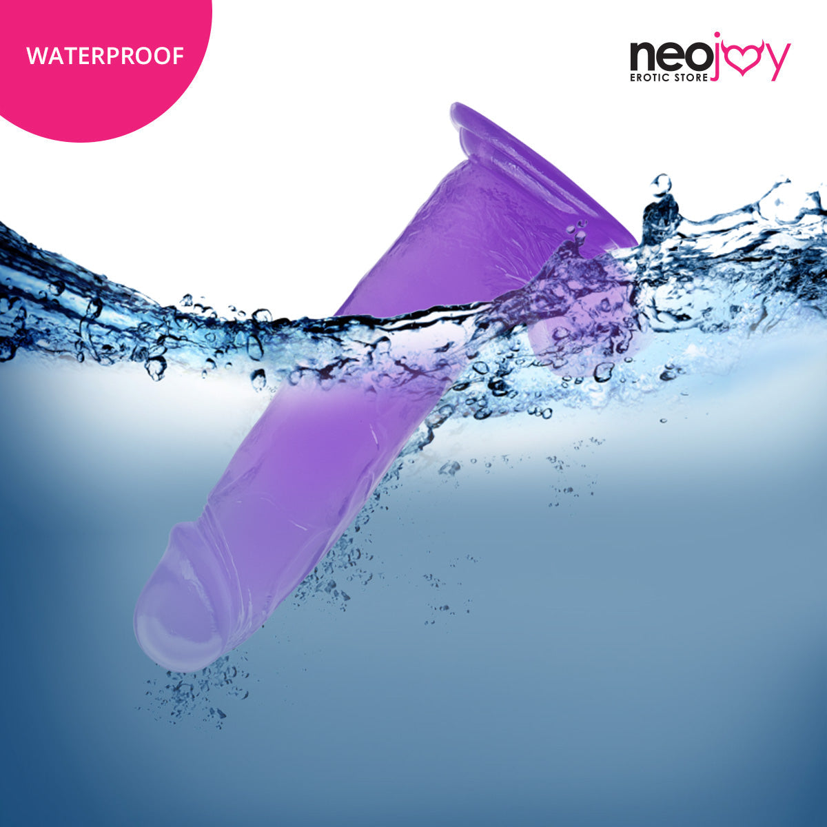Neojoy - Jelly Dildo With Strap-On Dong Harness - Purple - 20cm - 7.9 inch