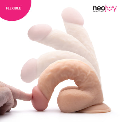 Neojoy - Girthy Lover Dildo With Strap-On Dong Harness - Flesh - 25cm - 9.8 inch