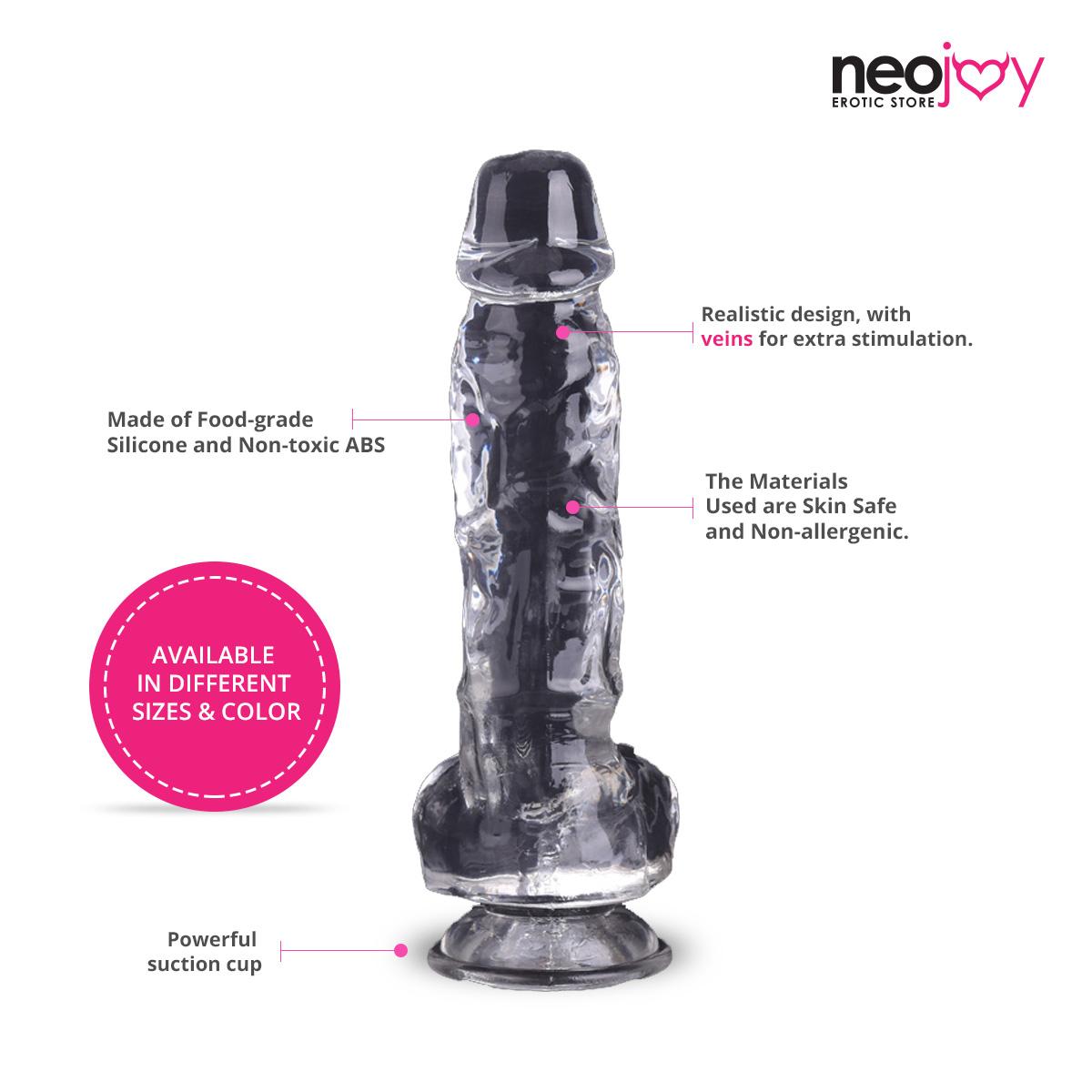 Neojoy - Jelly Dildo - Transparent - 23cm - 9.1 inch