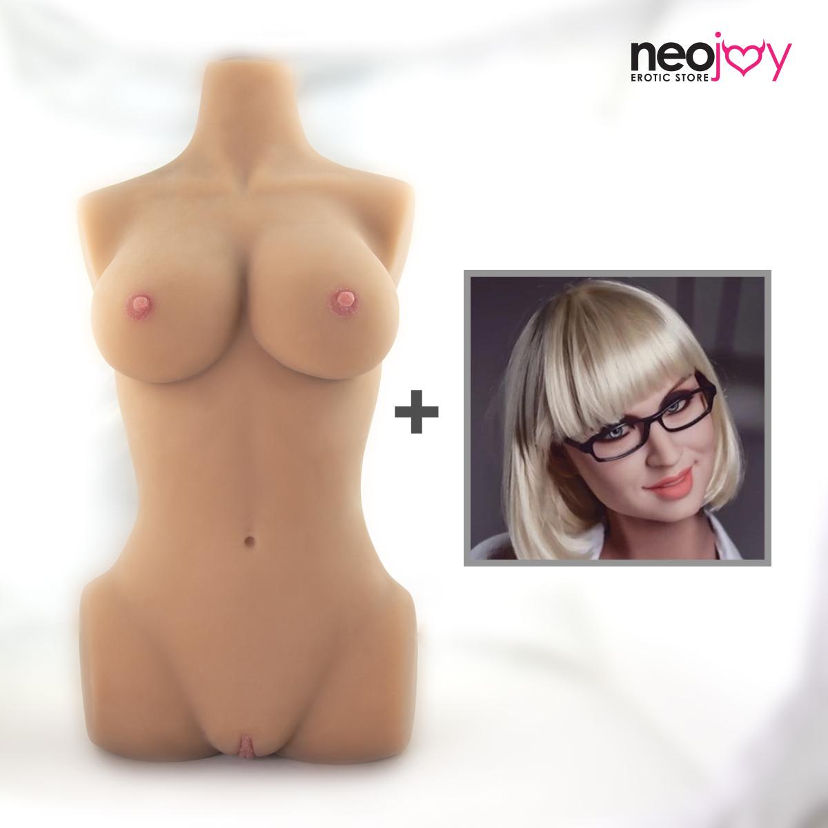 Neojoy Easy Torso With Girlfriend Lila Head - Realistic Sex Doll Torso With Head Connector - Tan - 17kg
