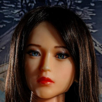 SoulMate Dolls - Silicone Sex Doll Heads - Implanted hair- M16 Compatible -  Light Brown