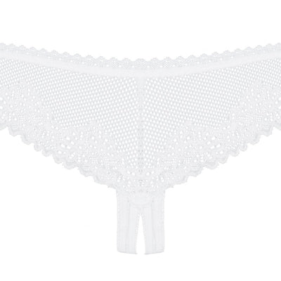 Obsessive - Sexy Lingerie - Alabastra Crotchless Thong - S/M - White