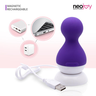 NeoJoy 7 Function Breast-Clitoris Stimulator - Purple+ Raspberry System JO lube