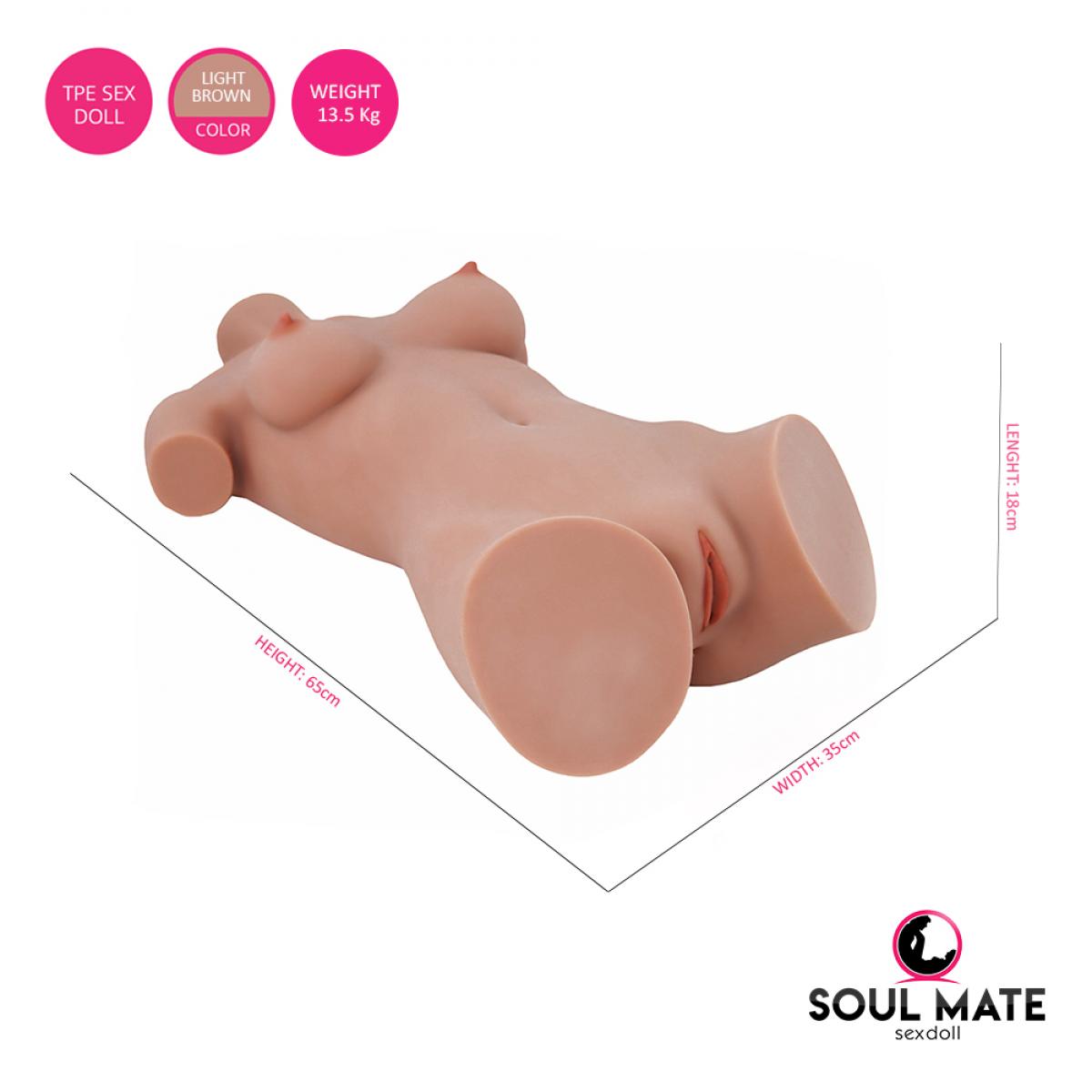 SoulMate Dolls - Ayla Head With Sex Doll Torso - Light Brown