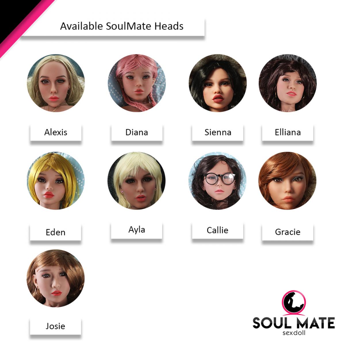 SoulMate Dolls - Callie Head With Sex Doll Torso - Light Brown