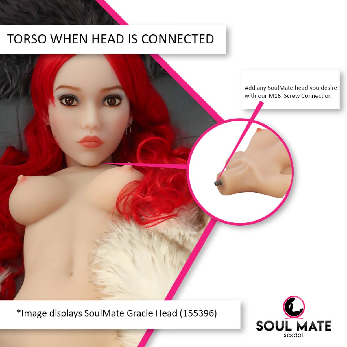 Soulmate Dolls - Silicone Daniela Head With Sex Doll Torso - White