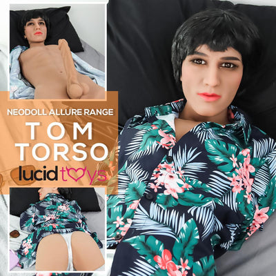 Neodoll Allure - Tom Head With Male Sex Doll Torso - Brown - 17cm Dildo - Lucidtoys