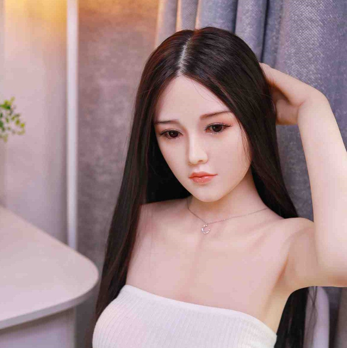 Neodoll Sugar Babe - Kenzie - Silicone Sex Doll Head - Implanted Hair - Silicone Colour