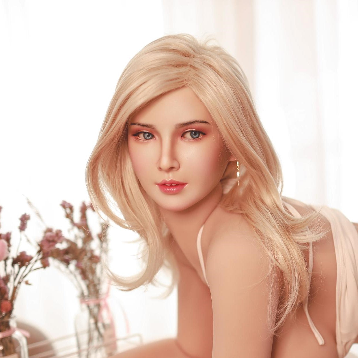 Neodoll Sugar babe - Jennifer - Realistic sex doll head - M16 Compatible - Implanted Golden hair -Silicone color