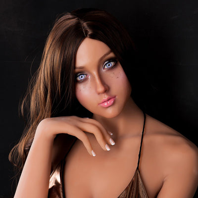 XYDoll - Misa - Silicone Sex Doll Head - Implanted Hair - Tan
