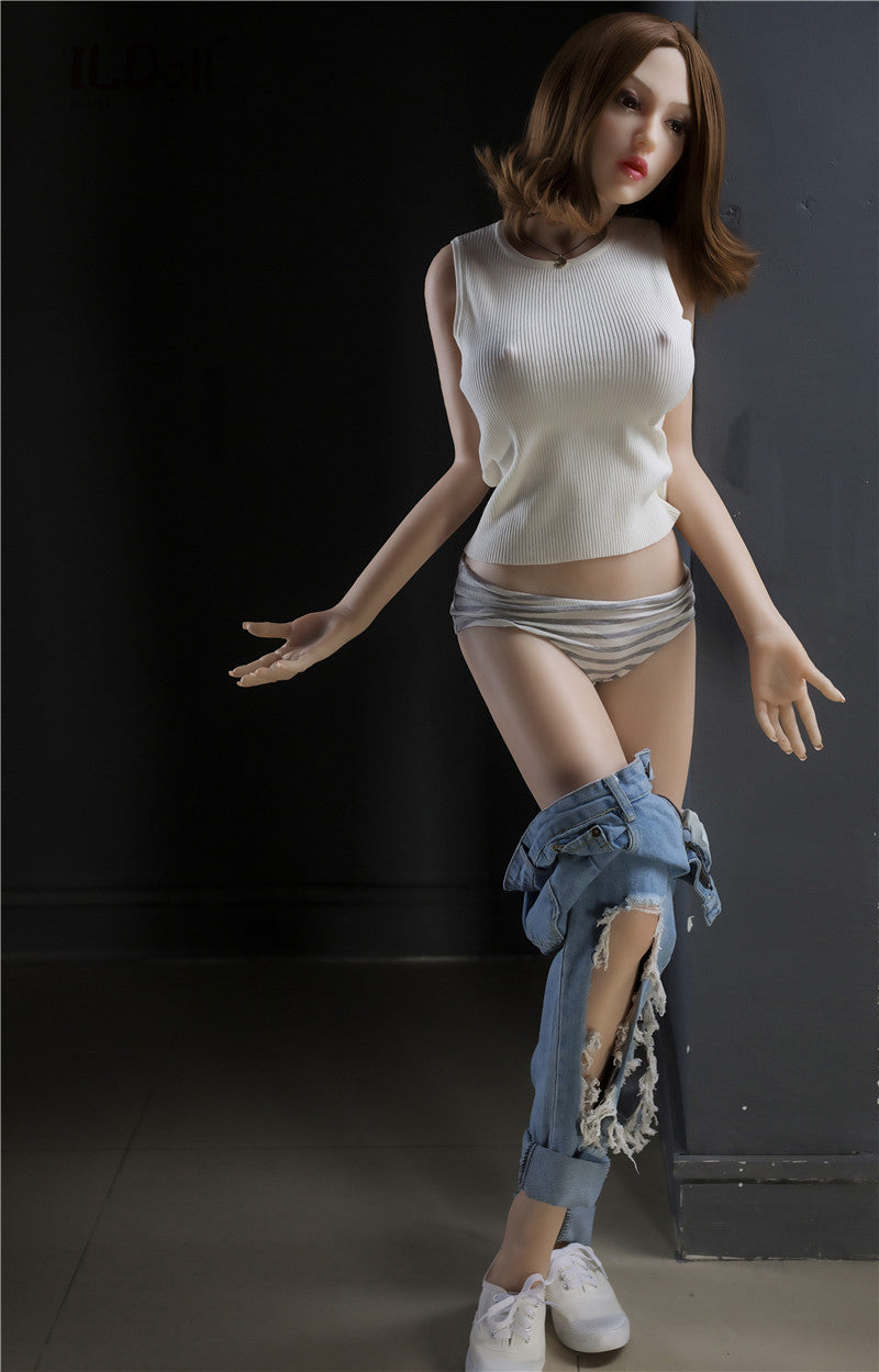 Silicone TPE Hybrid Sex Doll Ashlynn | 150cm Height | Natural Skin | Shrug & Standing & Gel Breast | IL Doll