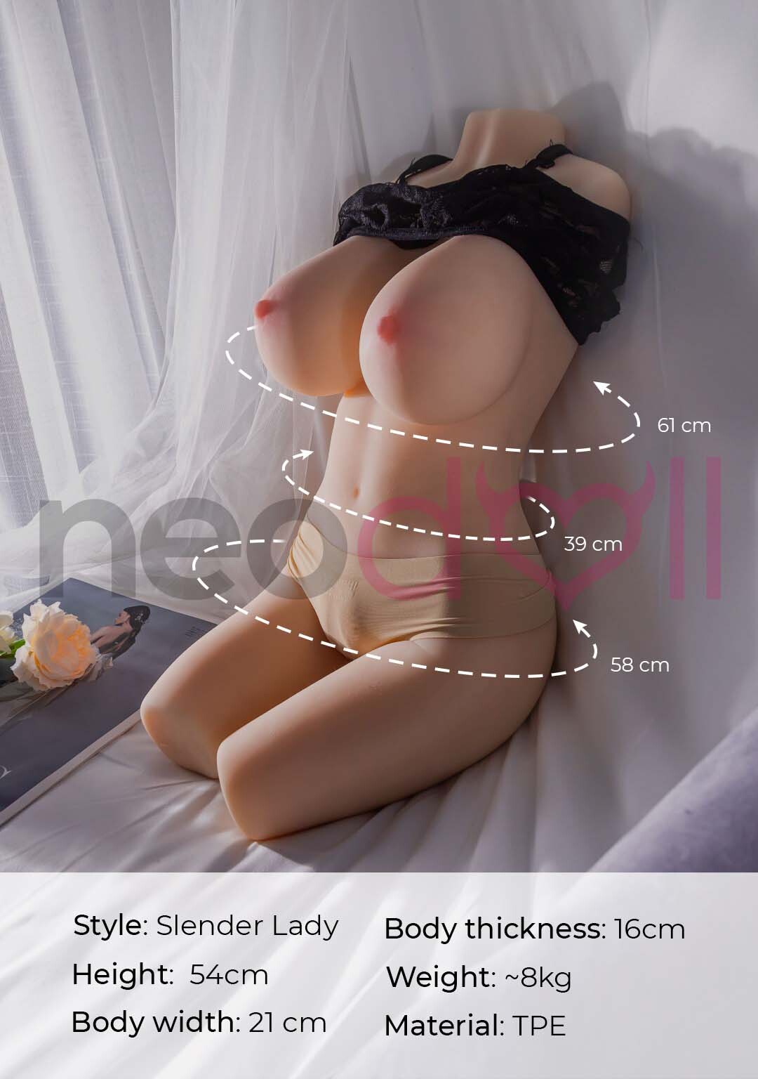 Neodoll Full Torso Sex Doll - Upgraded Skeleton & Ribs - 8kg
