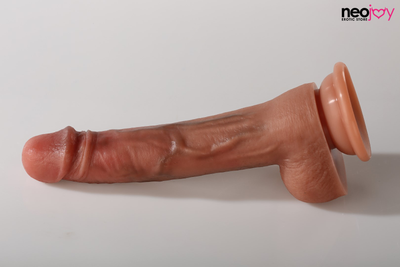 Neojoy - Realstic Silicone Dildo With Human Simulation - Dark Skin - 21 cm - 374 g