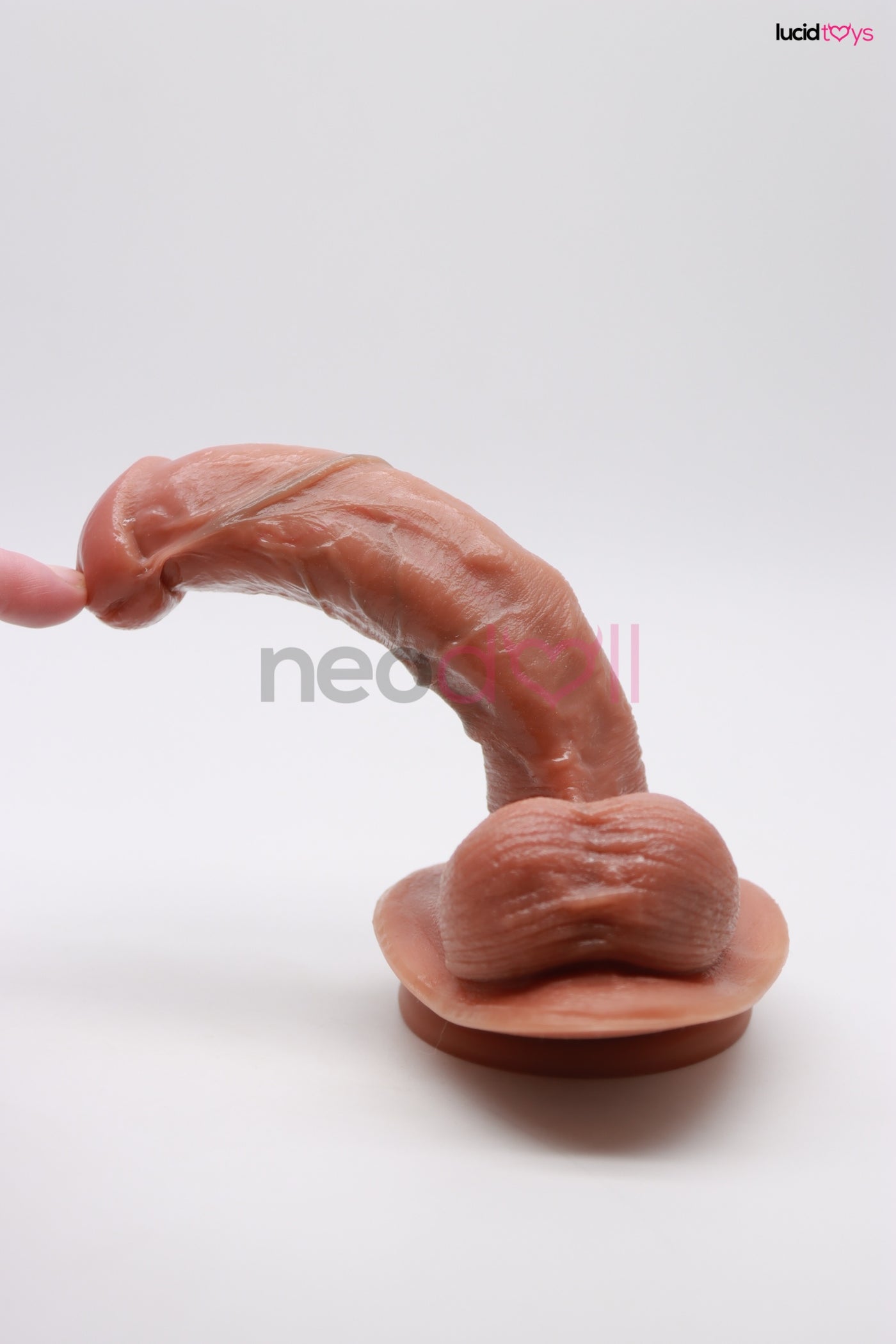Neojoy - Realstic Silicone Dildo With Human Simulation - Dark Skin - 17 cm - 302 g