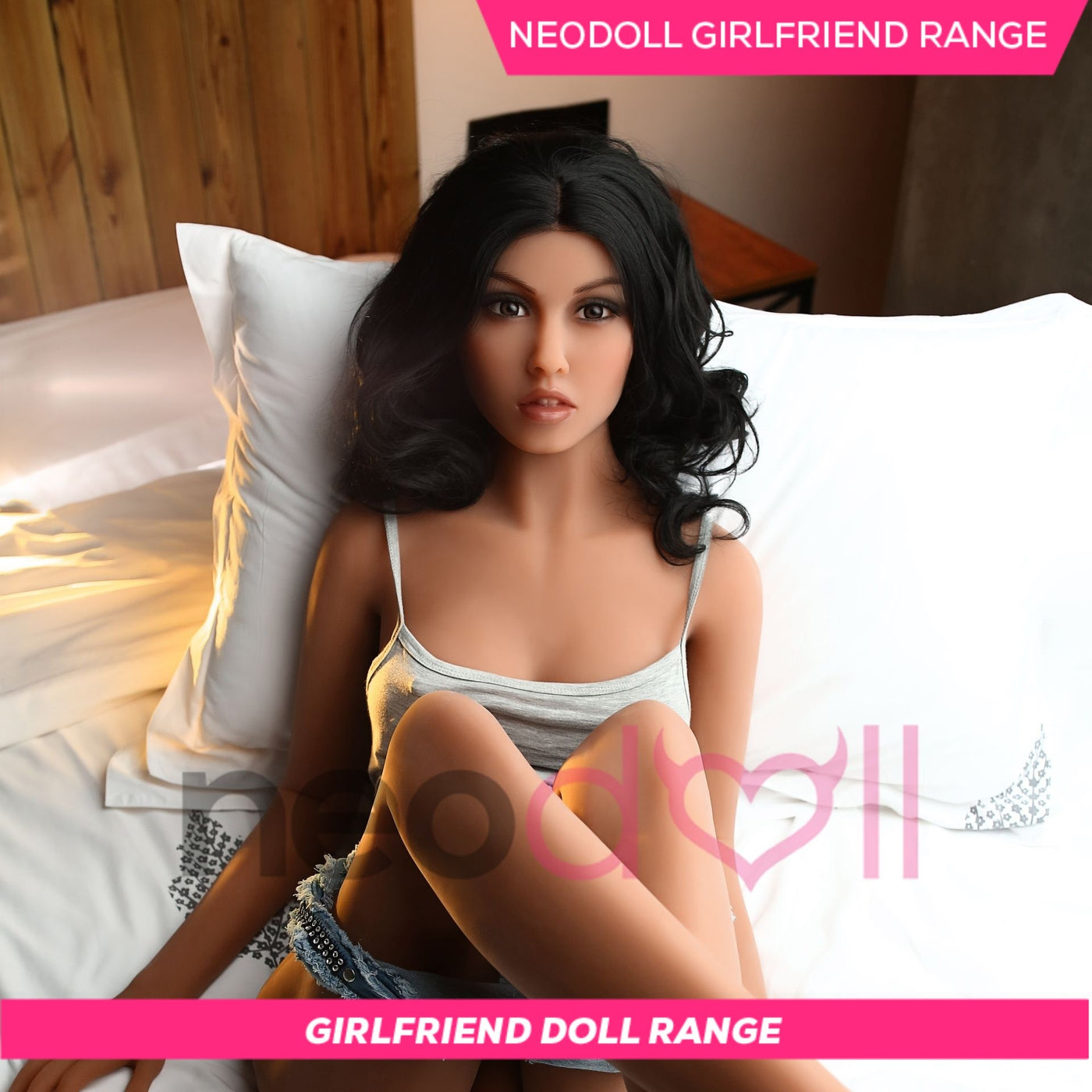 Neodoll - Rosie 158cm - Black Curley  - Girlfriend Range - Realistic Doll - Tan